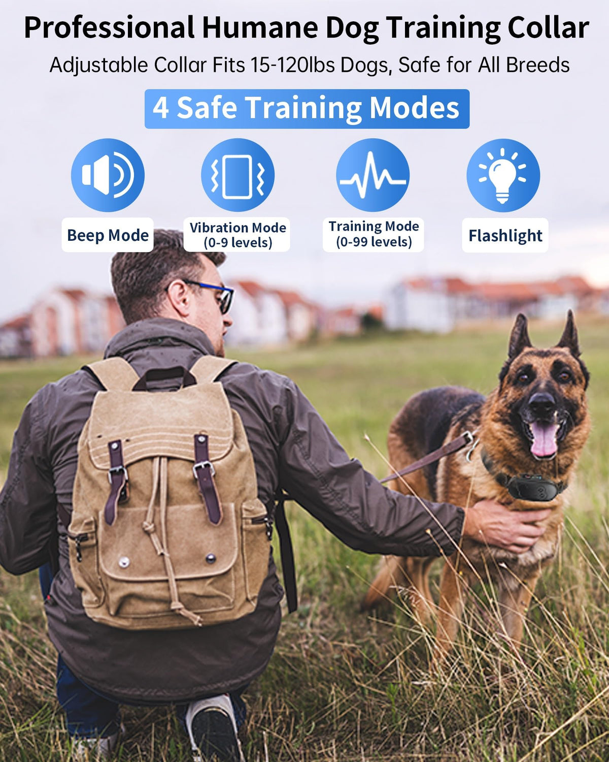 Dog Shock Collar With Remote Control, Waterproof Dog Training Collar Bk 2000FT Range, 4 Training Modes, Security Lock, Rechargeable IPX7 Waterproof Receiver, Fits Small Medium Large Dogs 15-120 Lbs