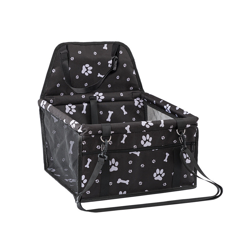 Pet Car Seat, Breathable Foldable Cat Dog Car Booster Seat With Safety Leash & Mesh Window, Waterproof Oxford Cloth Vehicle Travel Basket For Small Medium Dogs & Cats