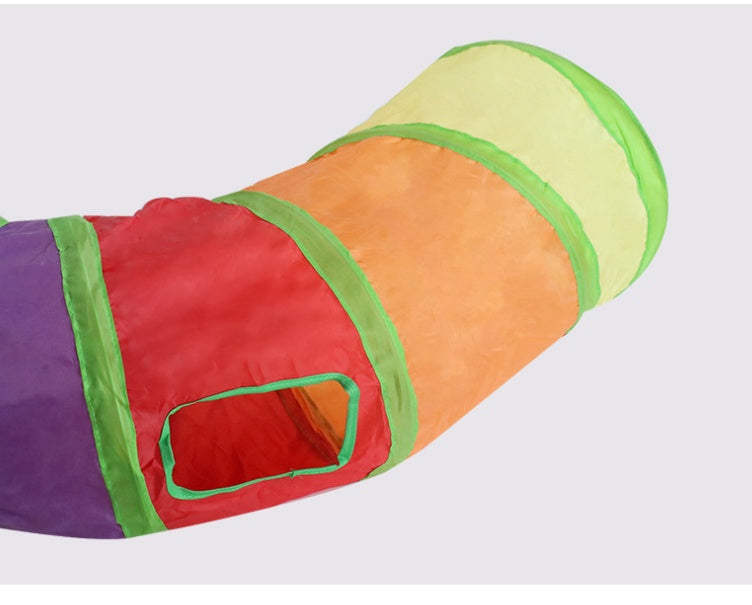 Rainbow S-shaped Cat Tunnel Self-hey Educational Cat Toy Collapsible Cat Tunnel