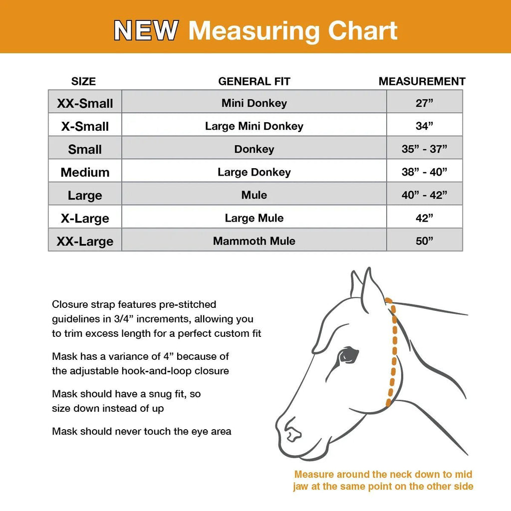 Cashel Crusader Fly Mask for Mules & Donkeys with Ears, UV Protection & Soft Mesh Comfort