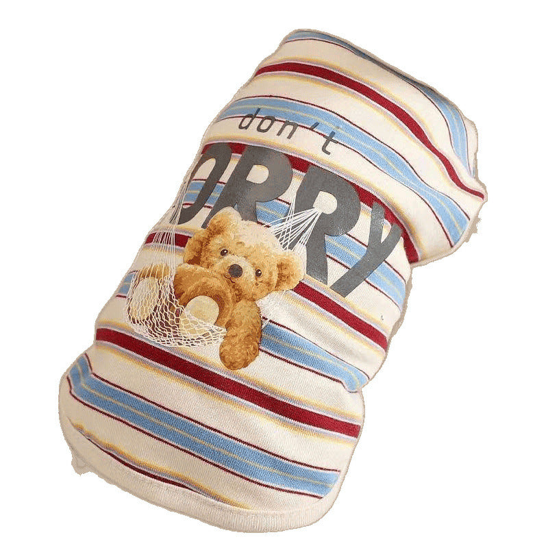 Summer Clothes For Dogs And Cats SpringSummer Breathable Striped Pet Vests