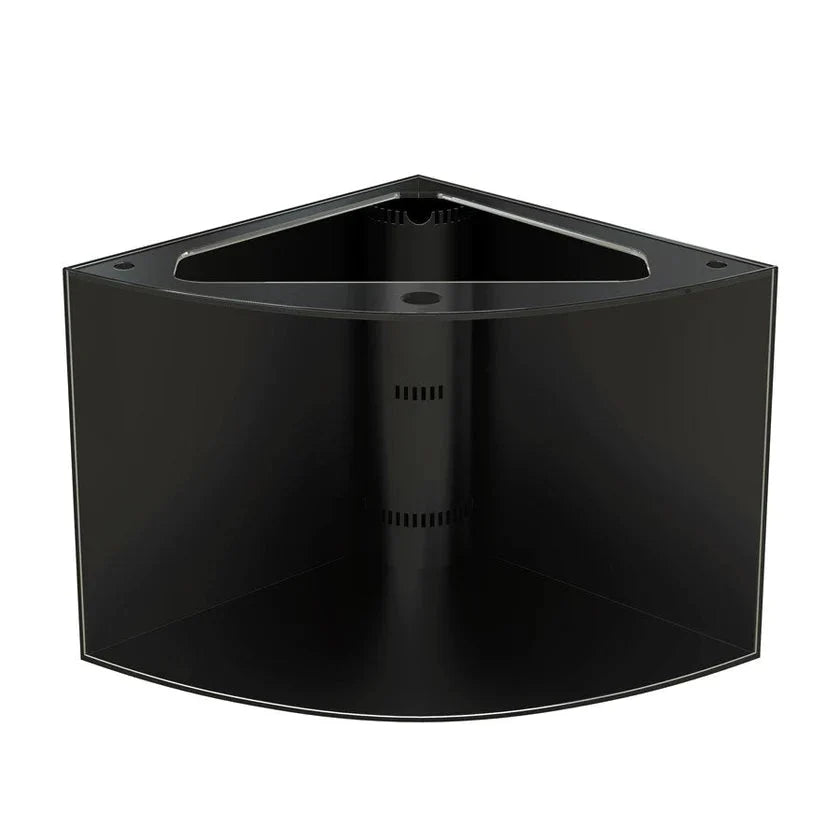 90g Corner 1/4 Cylinder Reef-Ready Aquarium Set in Arctic White Flush Wood Furniture