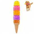 Squeaky Dog Plush Chew Toy, Interactive Tug Squeaky Toy For Chewers, Medium & Large Dogs & Fetch Play, 17.7 In Stuffed Rainbow Ice Cream Toy With Soft Short Plush For Gentle Gum Care & Boredom Relief