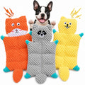 No Stuffing Squeaky Dog Toys For Samll Medium Large Breeds, 3 Pack Durable Plush Puppy Chew Toys For Teething And Boredom, Interactive Dog Toy To Keep Them Busy
