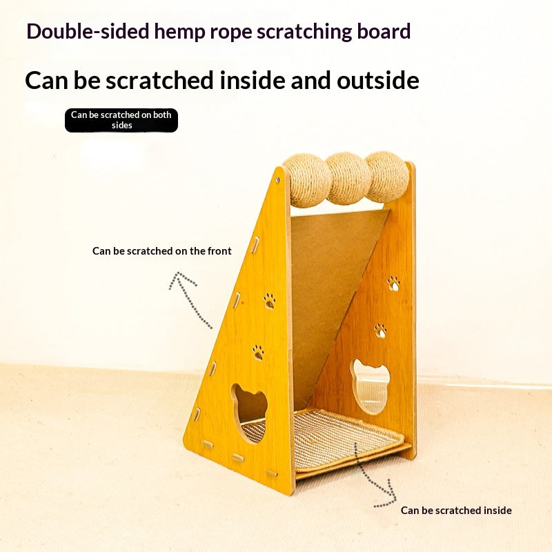 Wear-resistant Sisal Cat Scratcher Bed, Anti-shedding & Furniture Protection