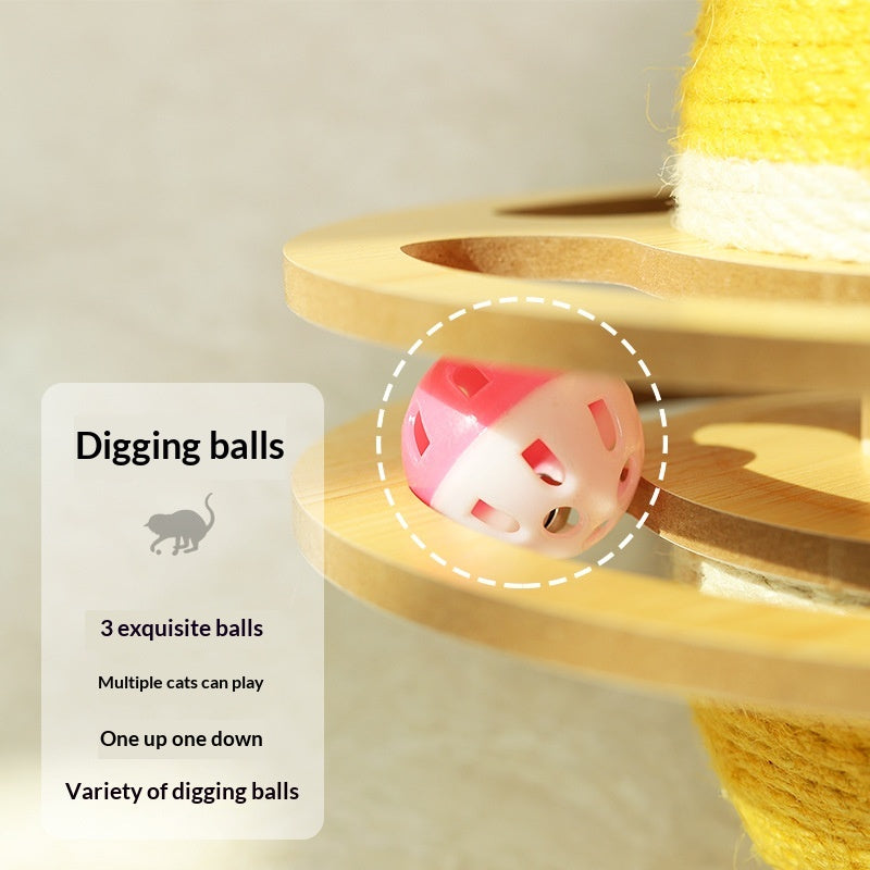 Cat Toy Cat Scratching Ball That Doesn'T Shed Easily, Spinning Bell Ball, Cat Self-Entertainment Toy, Cat Teasing Ball, Boredom-Relief Pet Supplies