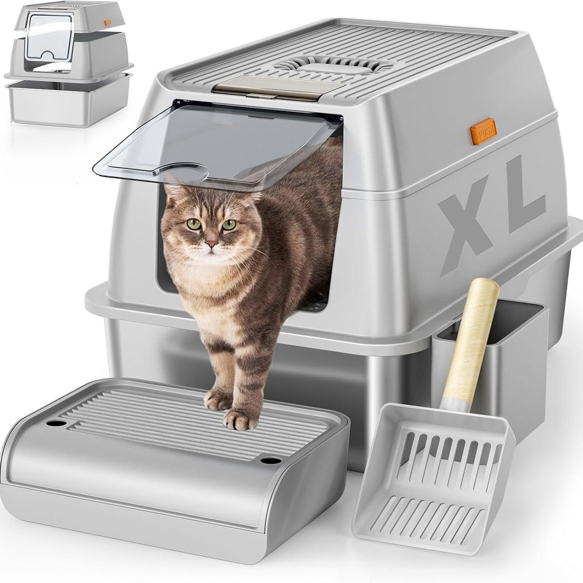 Removable-smell Stainless Steel Cat Litter Box