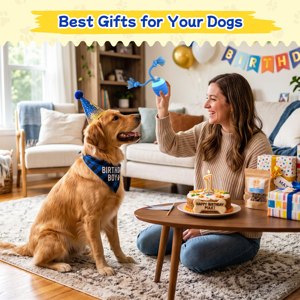 Interactive Dog Toys, Automatic Rolling Dogs Toy With Rope For Medium Large Dogs, Touch Activated Moving Dog Ball For Boredom