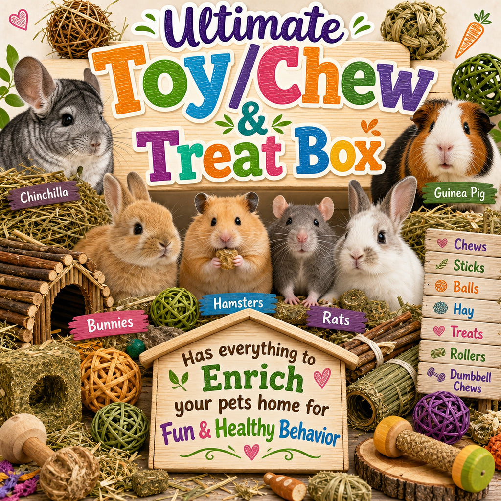 Ultimate Toy, Chew and Treat box for Guinea Pigs, Chinchillas, Rabbits & Rats
